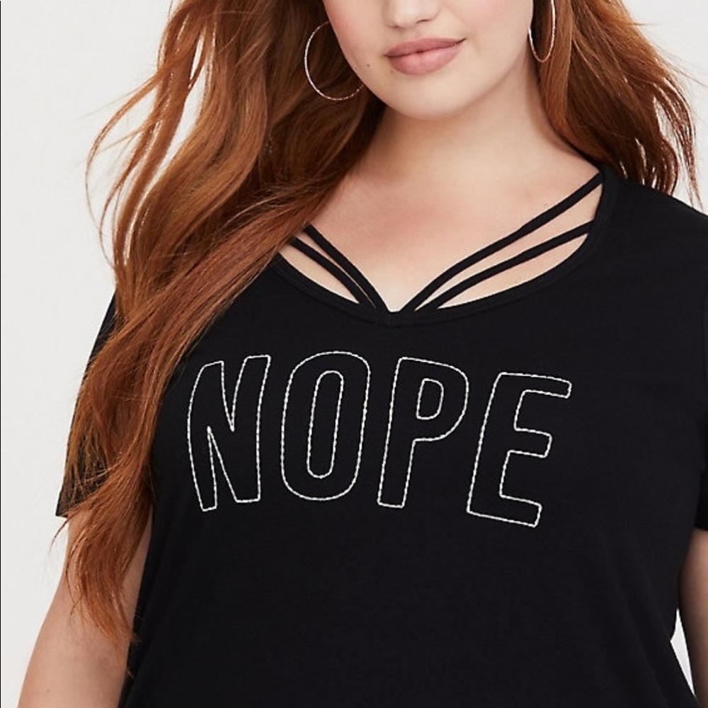 Torrid “NOPE” Strappy Classic Fit Tee